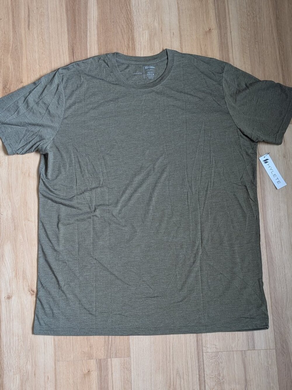 NWT Hylete Men's Tri Blend Crewneck Minimalist T Shirt XXL Vintage Olive-Black